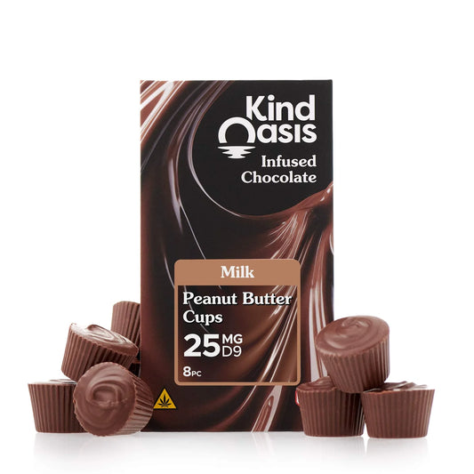 Delta 9 THC 25mg - Peanut Butter Cups - Milk Chocolate 8ct